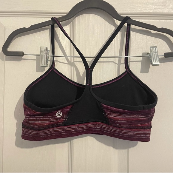 Lululemon Flow Y Bra IV Space Dye Twist Regal Plum Alarming Red Purple Small - Picture 7 of 8
